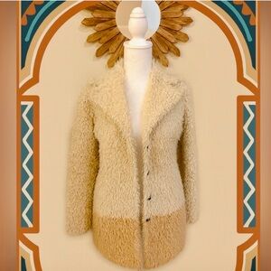 ✨ Anthropologie Elevenses Shaggy Faux Fur Jacket – Size Medium ✨
